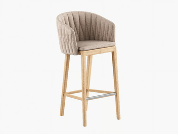 CALYPSO - High fabric and teak stool by Royal Botania - view 2